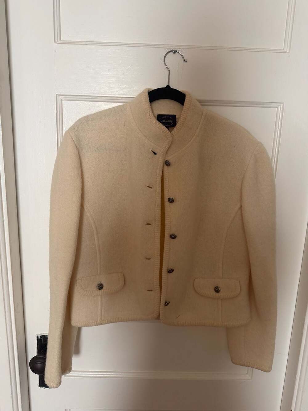 Allen Solly Vintage Pure Virgin Wool Boiled Wool Cream women’s Jacket